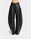 LEATHER ROUND LEG PANTS
