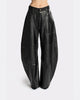 LEATHER ROUND LEG PANTS