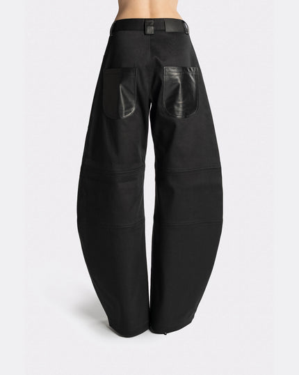 LEATHER ROUND LEG PANTS