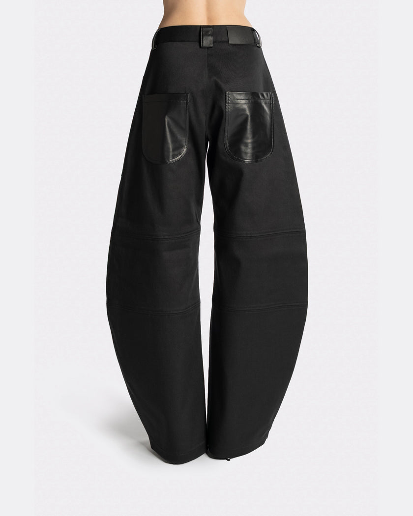 LEATHER ROUND LEG PANTS