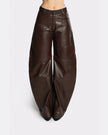 LEATHER ROUND LEG PANTS