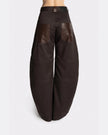 LEATHER ROUND LEG PANTS