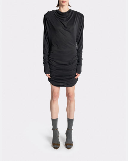 DRAPPED LS T-DRESS