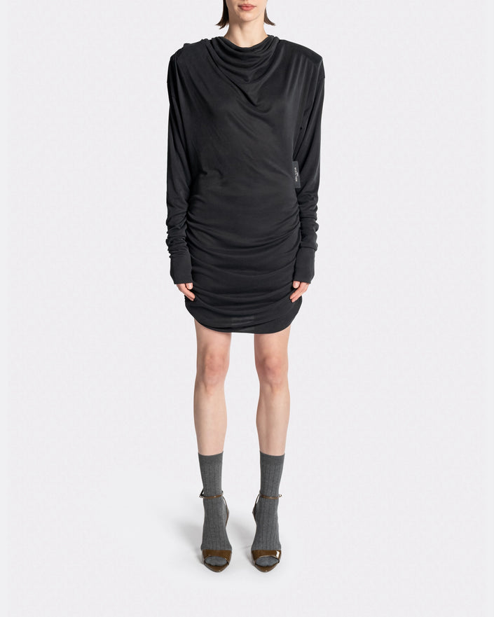 DRAPPED LS T-DRESS