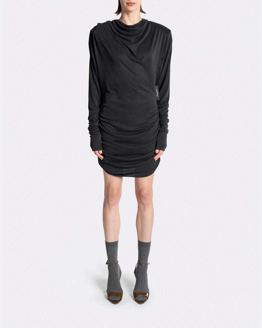 DRAPPED LS T-DRESS