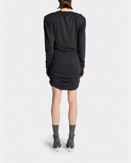 DRAPPED LS T-DRESS