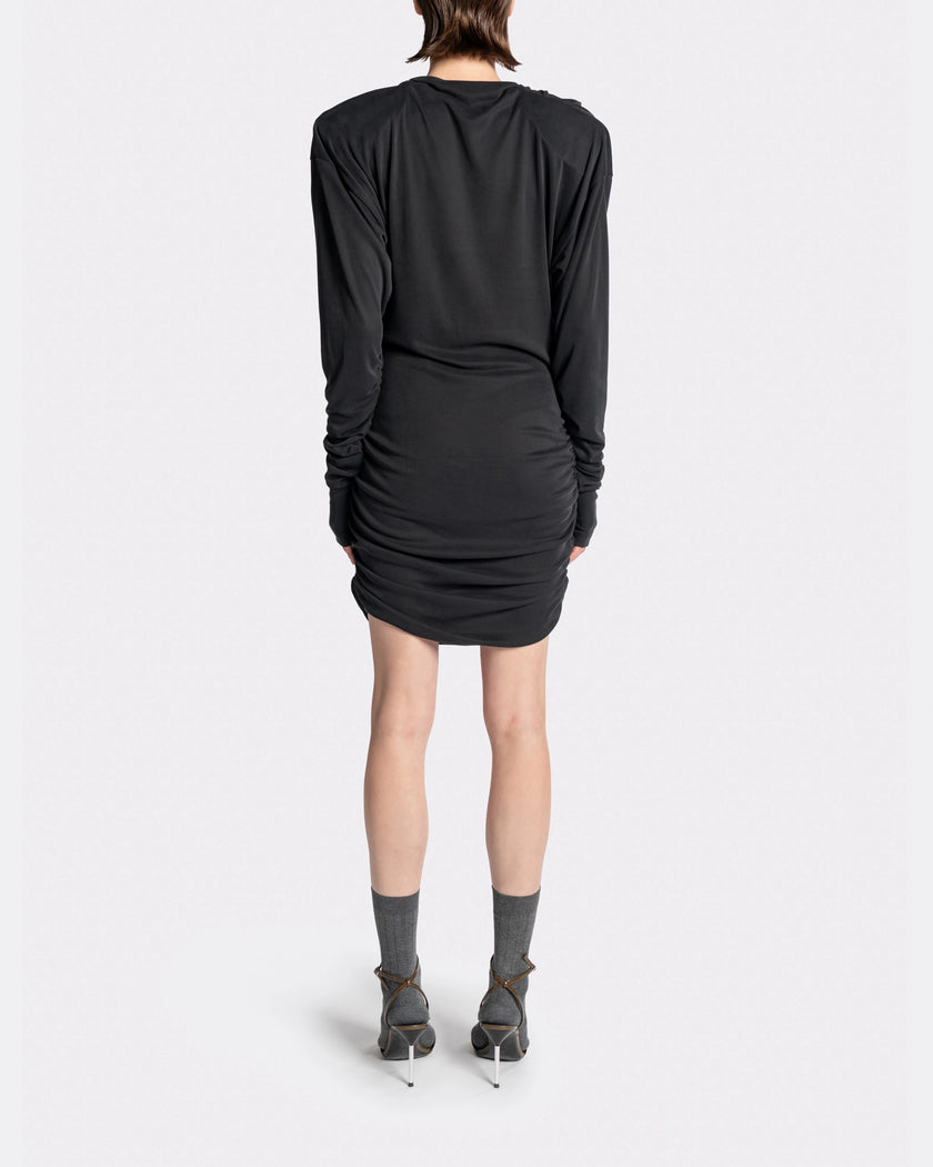 DRAPPED LS T-DRESS