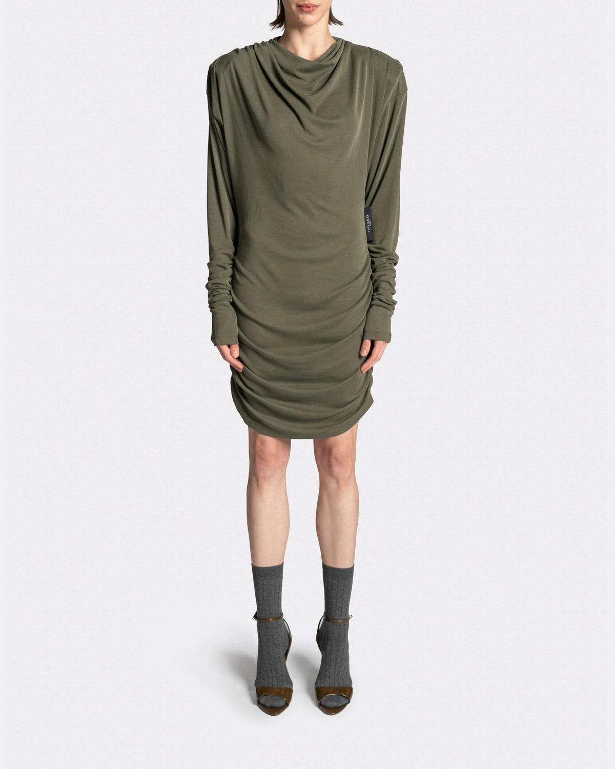 DRAPPED LS T-DRESS