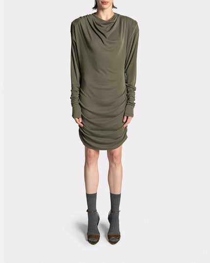 DRAPPED LS T-DRESS