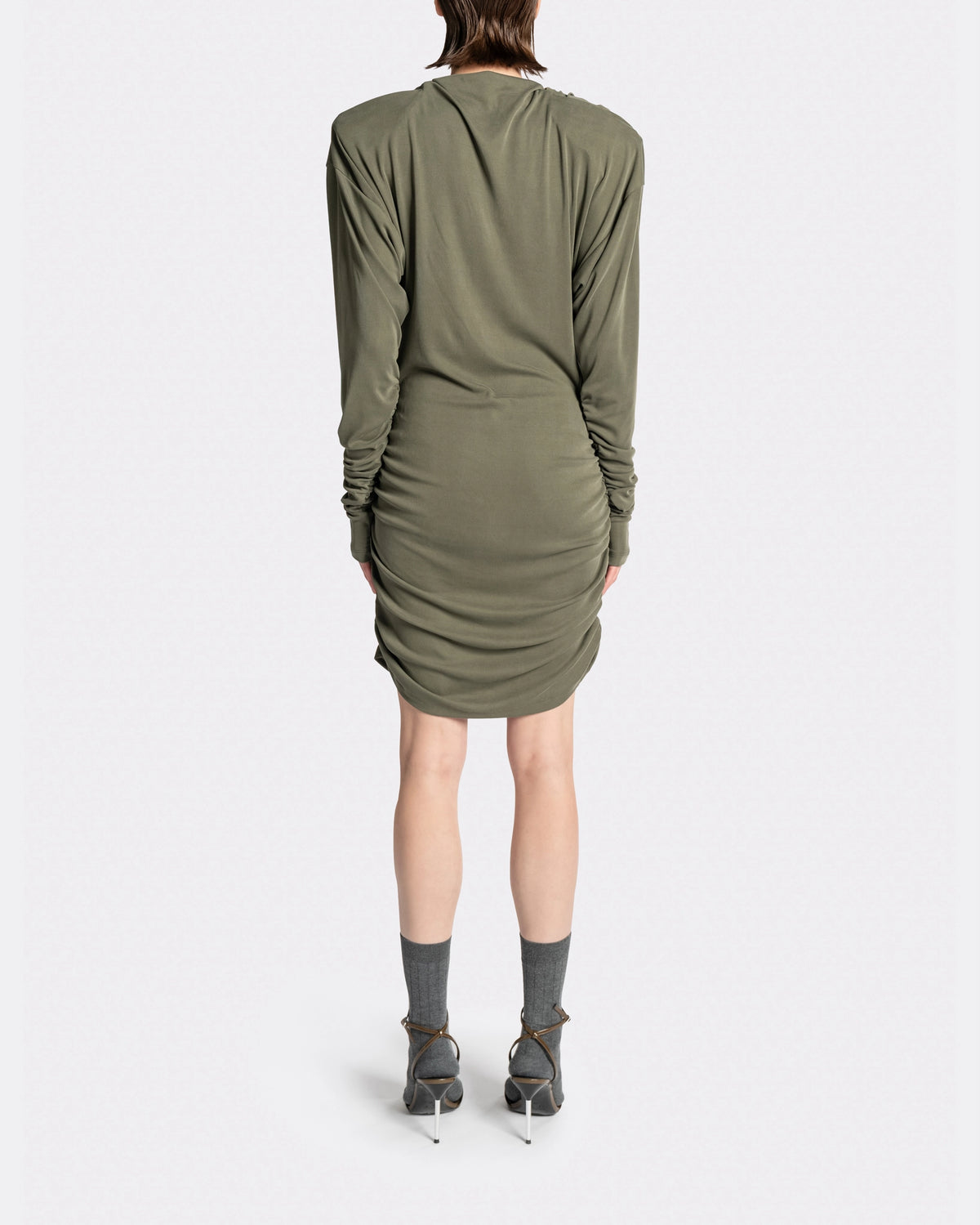 DRAPPED LS T-DRESS