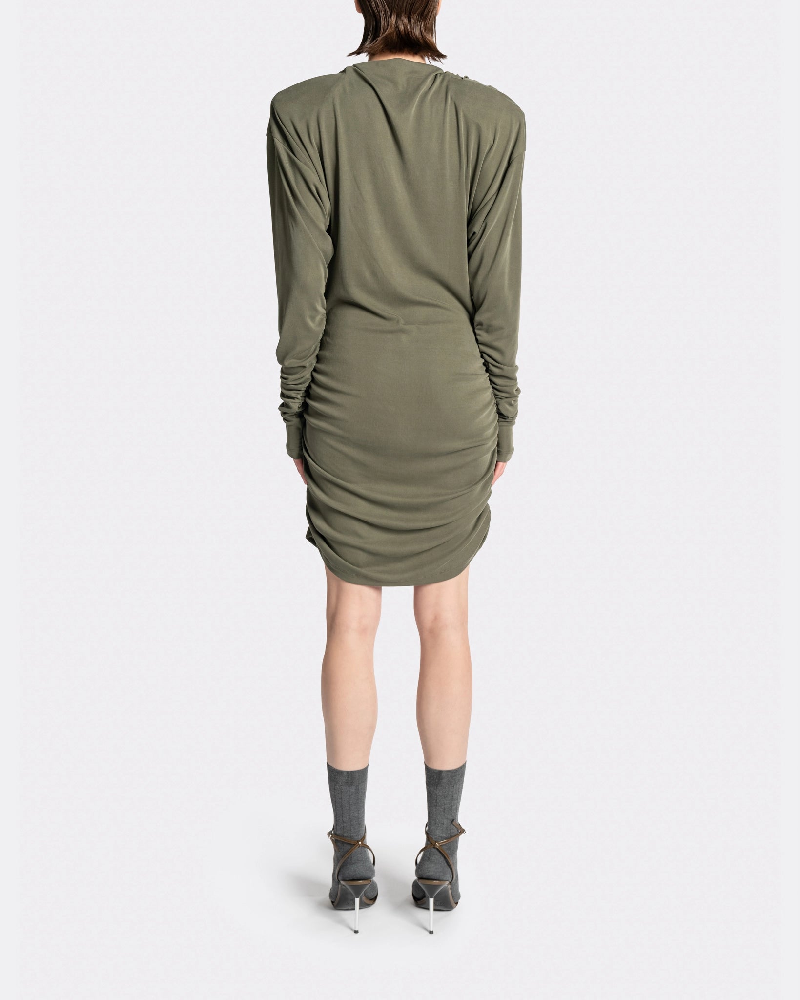 DRAPPED LS T-DRESS