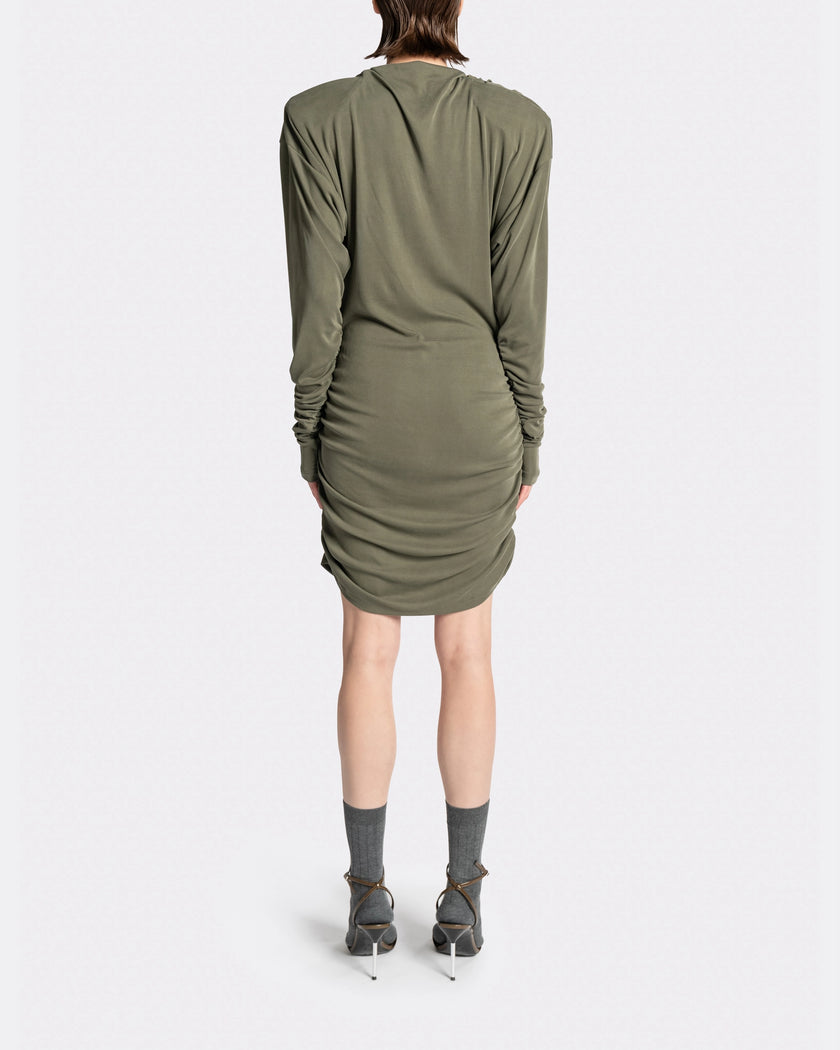 DRAPPED LS T-DRESS