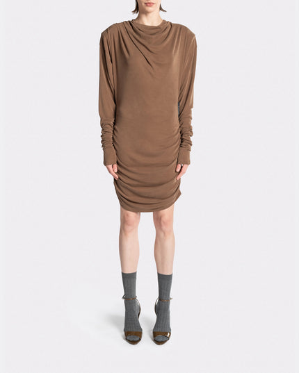 DRAPPED LS T-DRESS