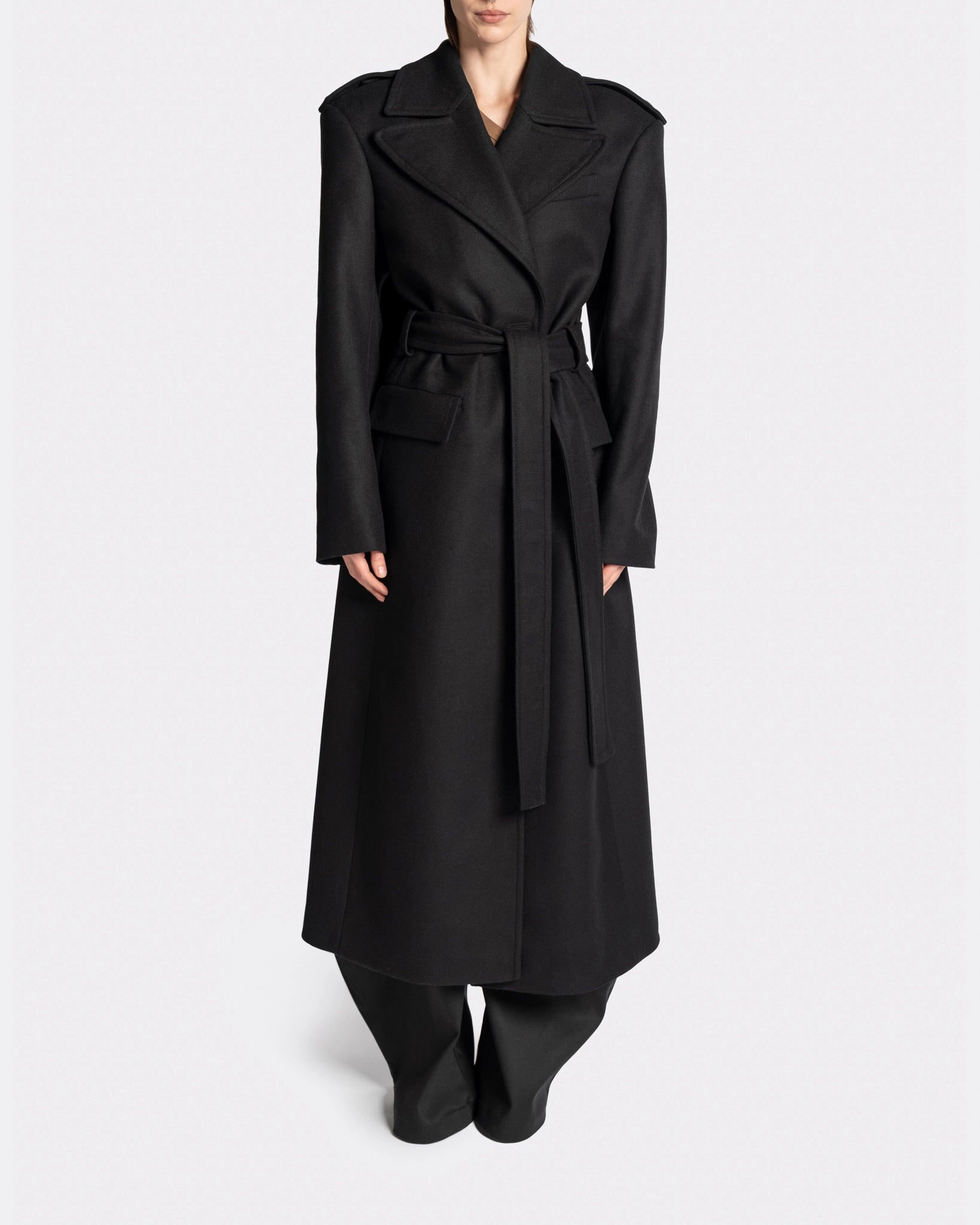 LONG COAT STOLE BLACK
