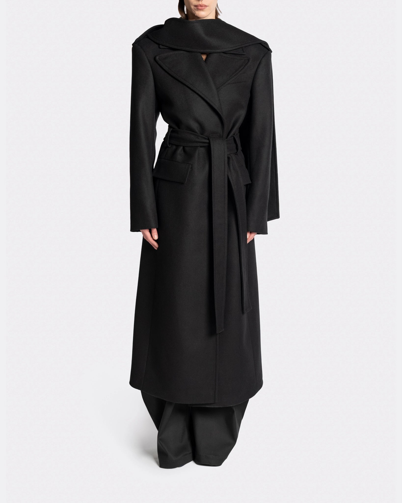 LONG COAT STOLE BLACK