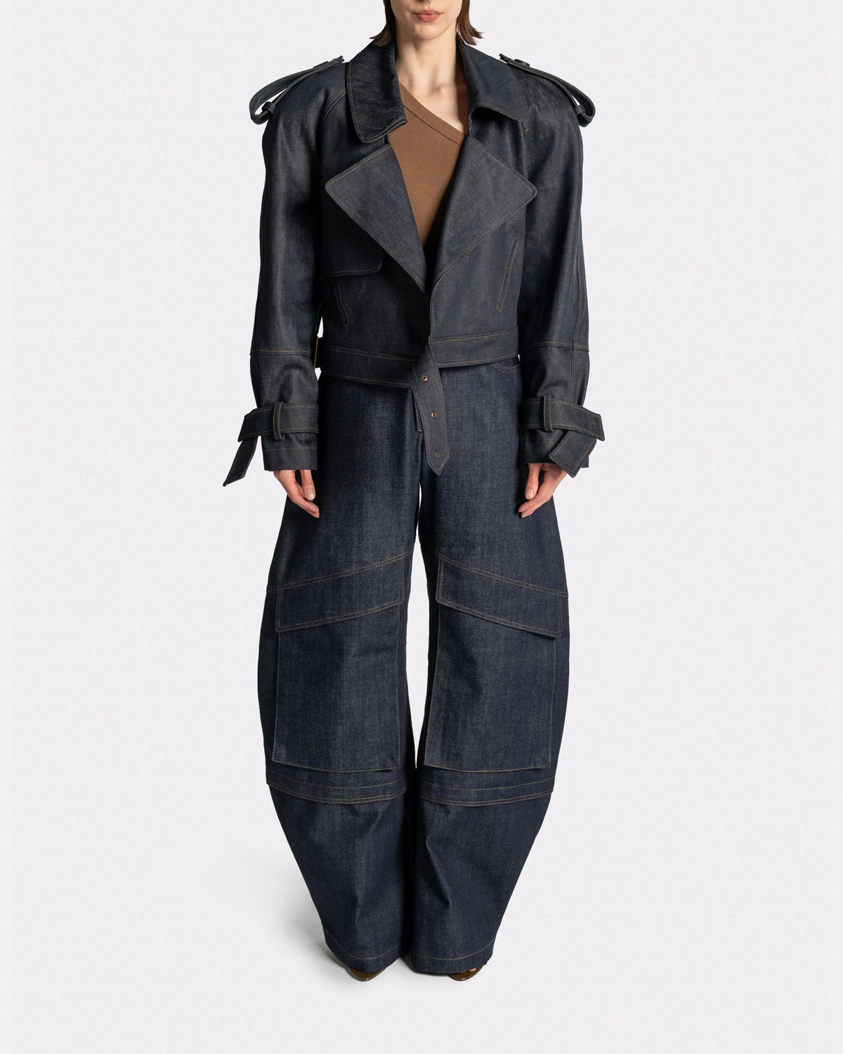 EDGE TRENCH RAW DENIM