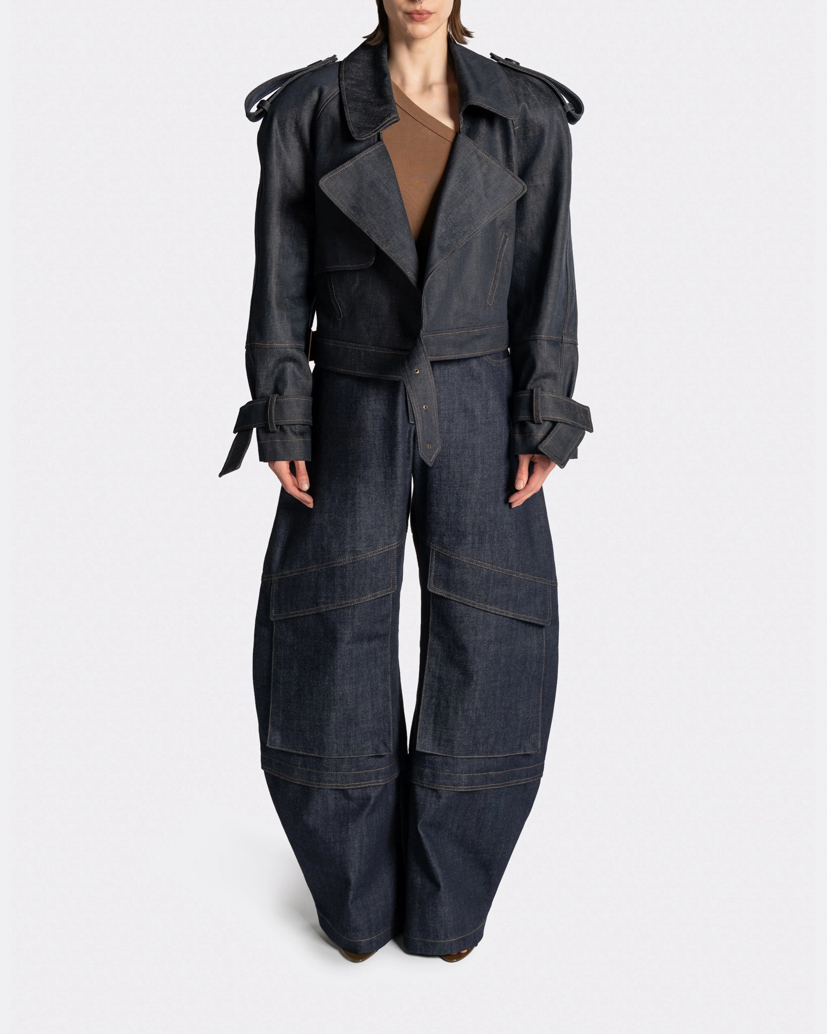 EDGE TRENCH RAW DENIM