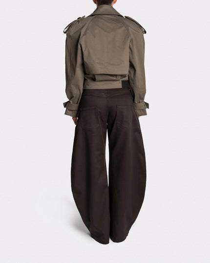 EDGE TRENCH WASHED OLIVE - Back | Nina Rajak Atelier