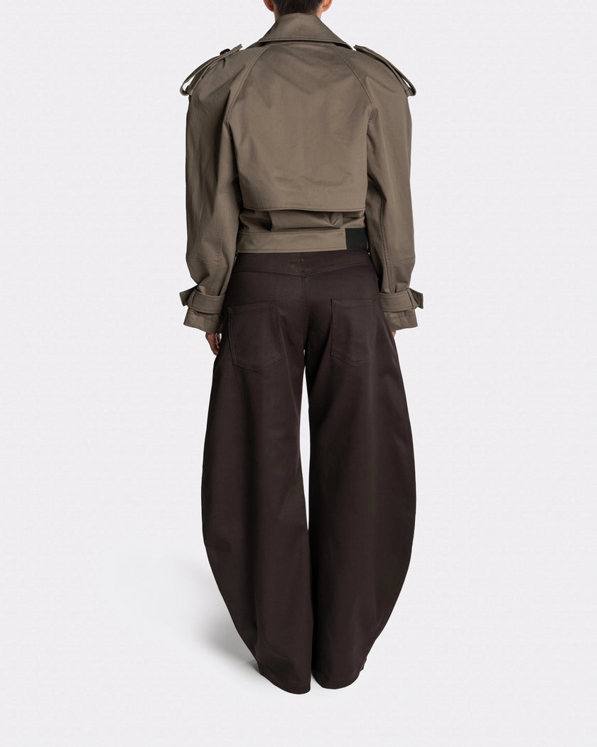 EDGE TRENCH WASHED OLIVE - Back | Nina Rajak Atelier