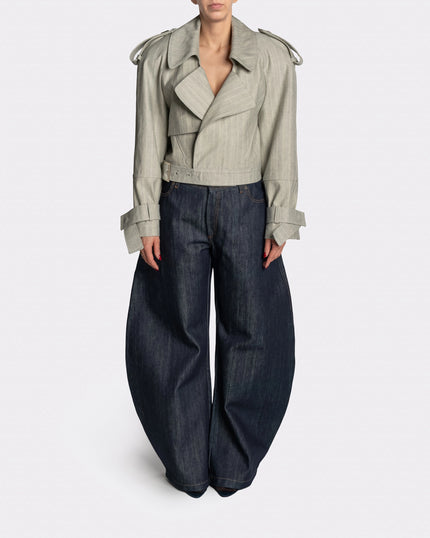 EDGE TRENCH DENIM STRIPE - Front | Nina Rajak Atelier