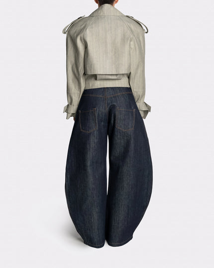 EDGE TRENCH DENIM STRIPE - Back | Nina Rajak Atelier