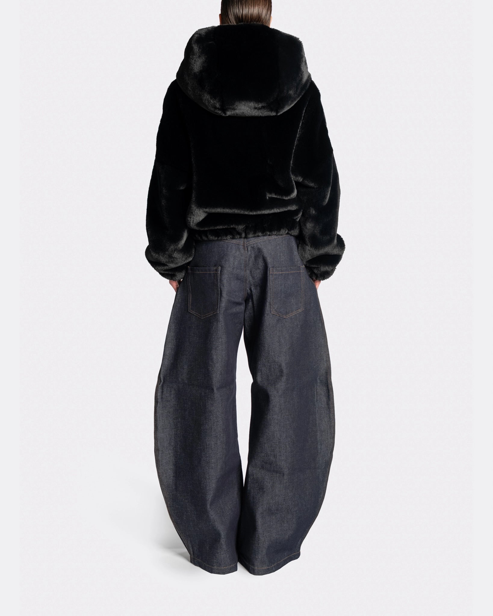 FUR JACKET WITH HOODIE