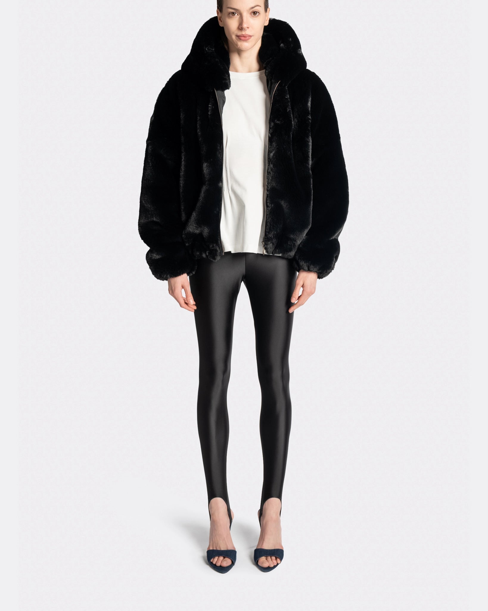 FUR JACKET WITH HOODIE
