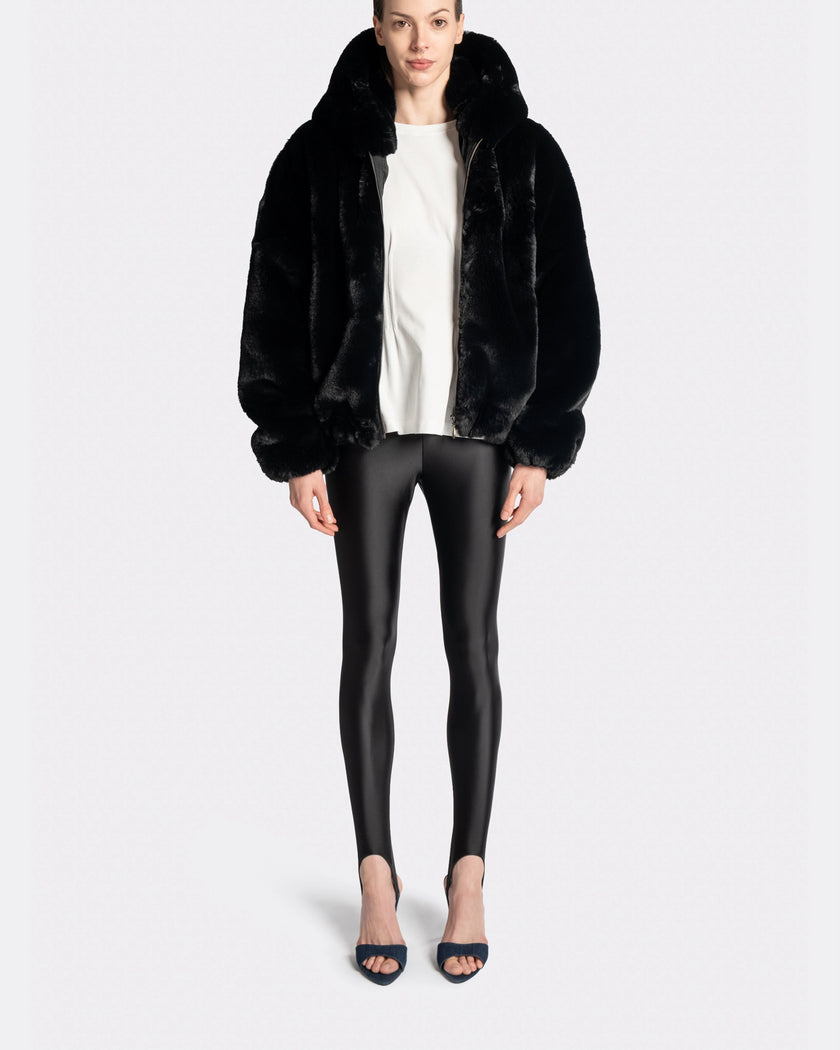 FUR JACKET WITH HOODIE