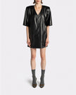 LEATHER MIDI T-DRESS