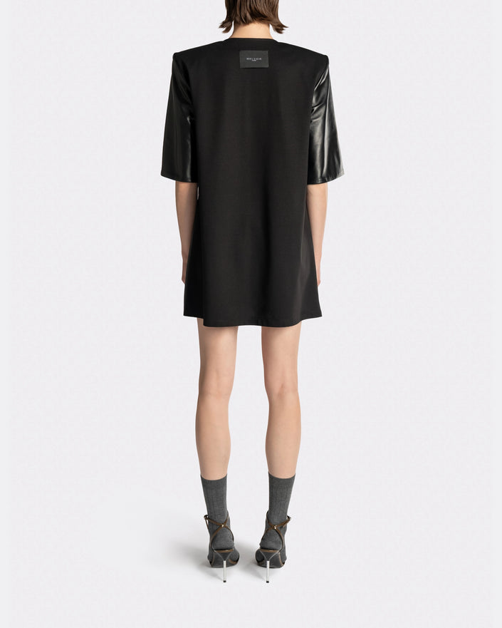 LEATHER MIDI T-DRESS