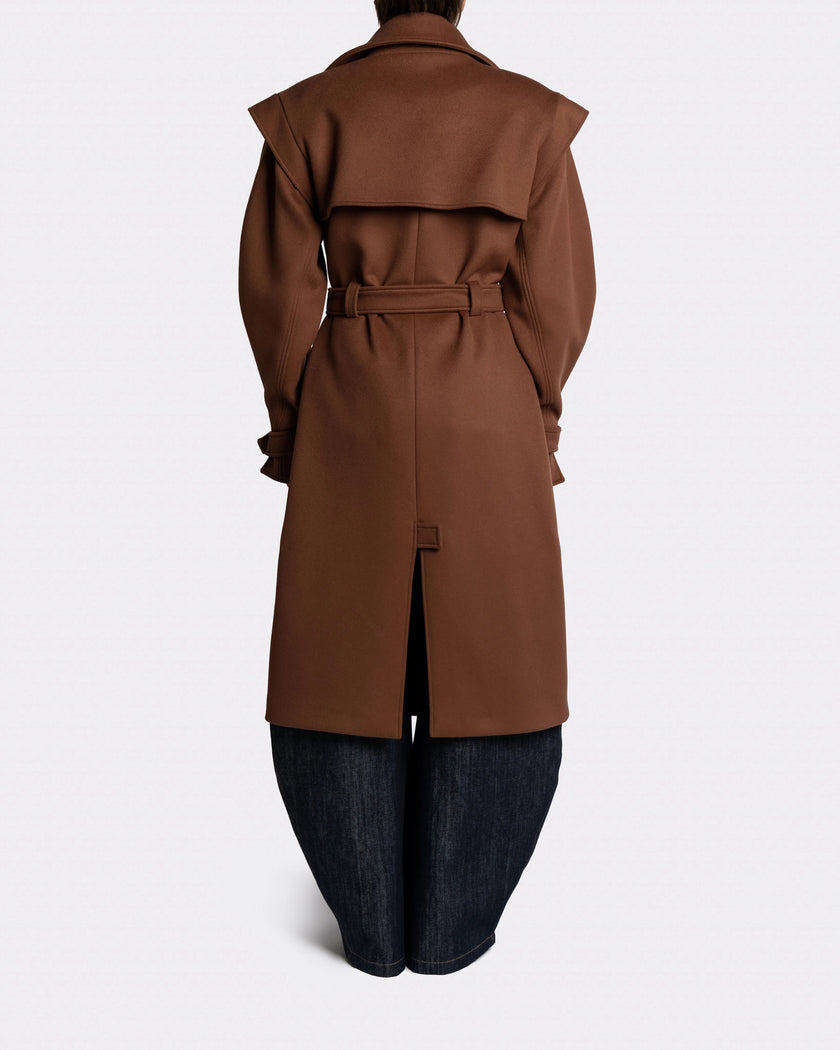 ATTENTIVE COAT Brown Back