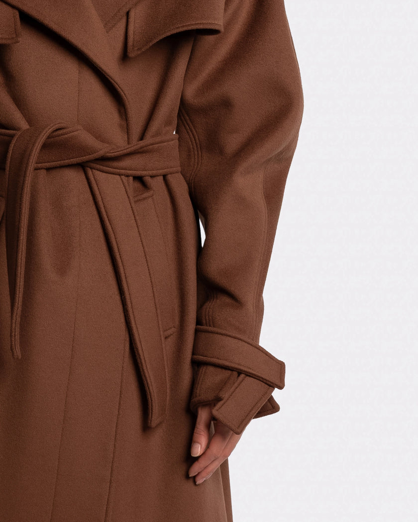 ATTENTIVE COAT Brown Detail