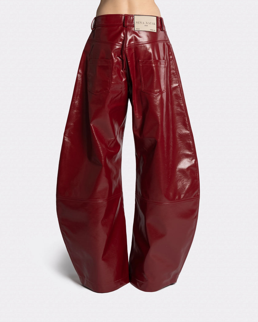 VEGAN LEATHER GREEN PANTS