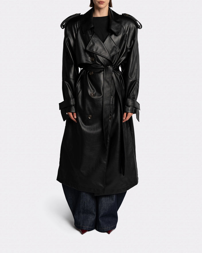 PU Leather Coat