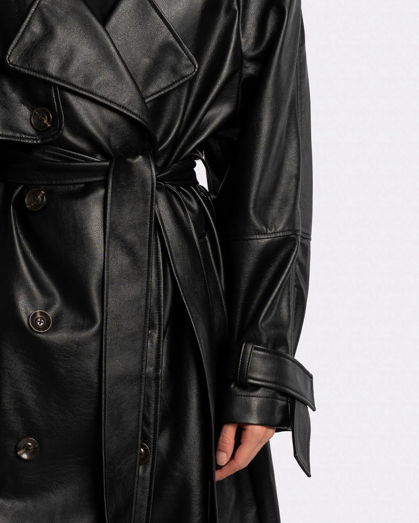 PU LEATHER COAT