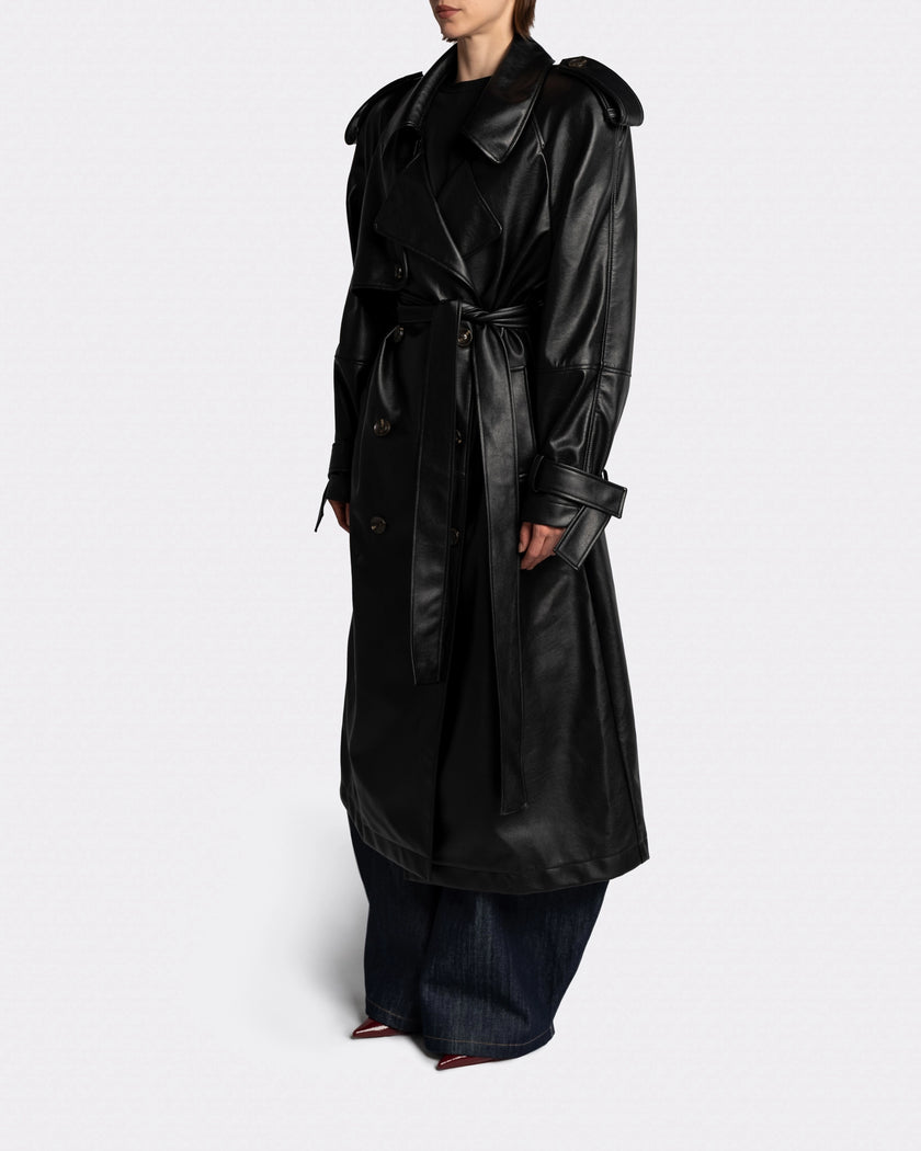 PU LEATHER COAT
