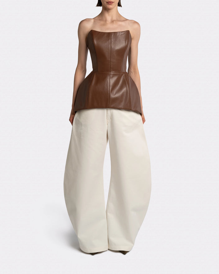 ICON LEATHER BROWN CORSET