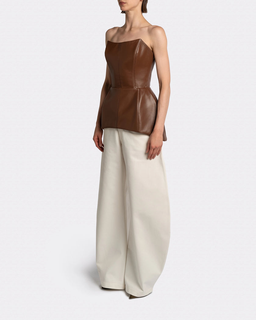 ICON LEATHER BROWN CORSET