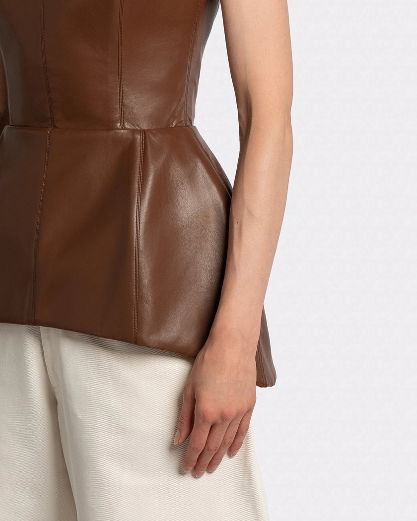 ICON LEATHER BROWN CORSET