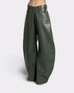 VEGAN LEATHER GREEN PANTS