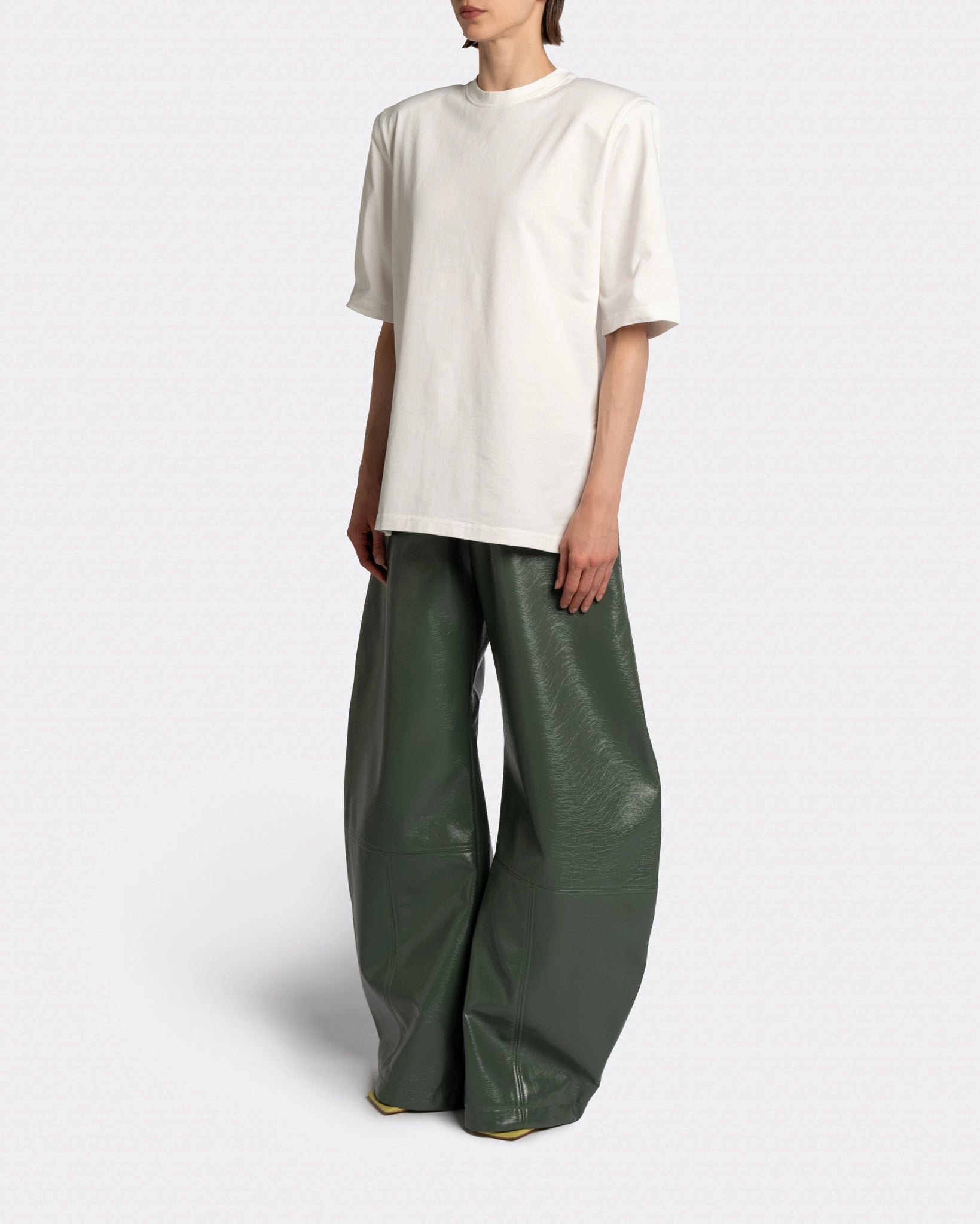 VEGAN LEATHER GREEN PANTS