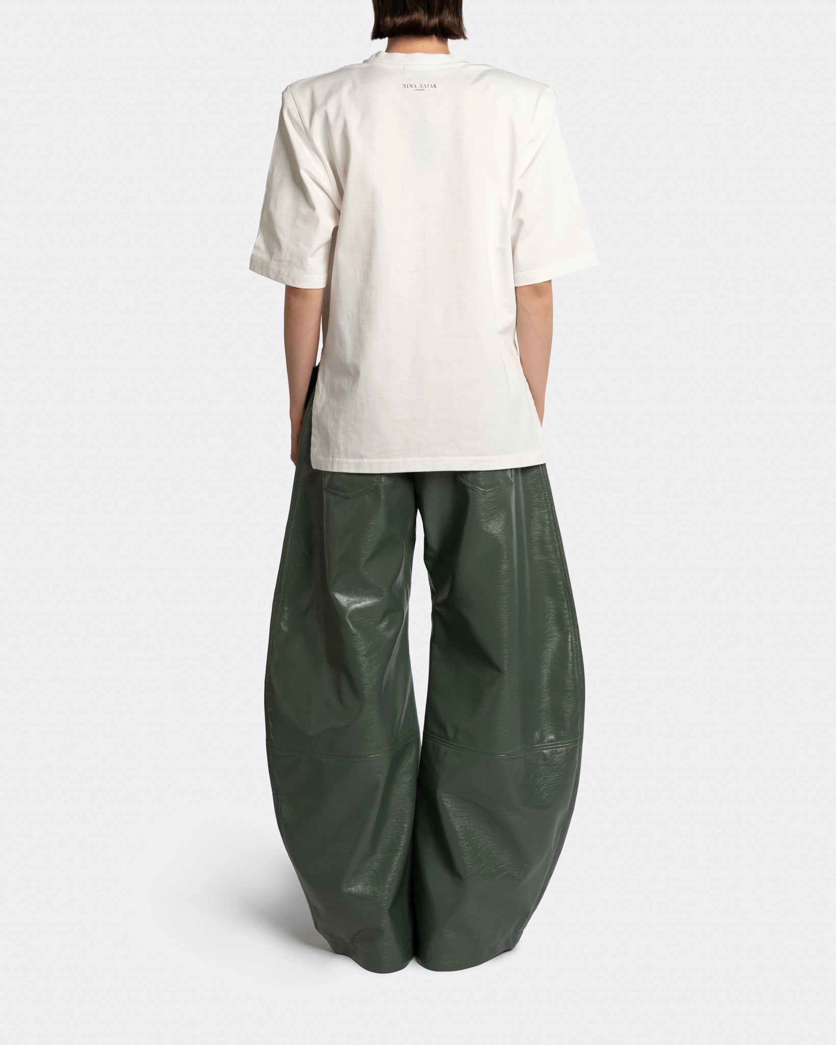 VEGAN LEATHER GREEN PANTS
