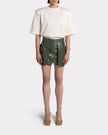 VEGAN LEATHER GREEN SKIRT