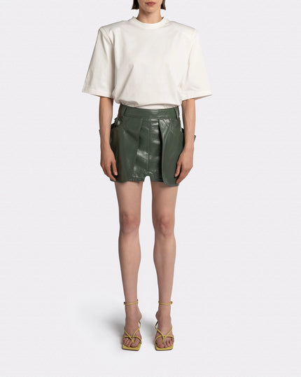 VEGAN LEATHER GREEN SKIRT