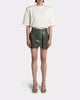 VEGAN LEATHER GREEN SKIRT