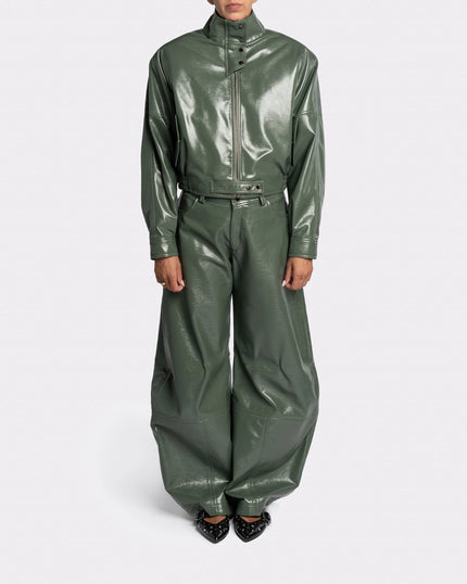 VEGAN LEATHER GREEN JACKET