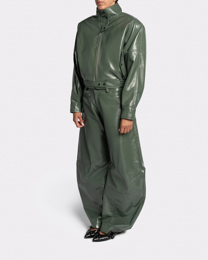 VEGAN LEATHER GREEN JACKET