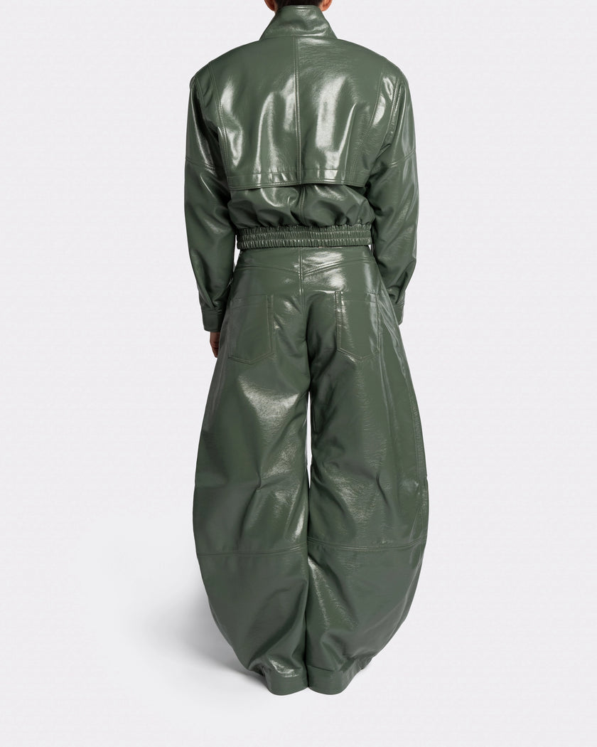 VEGAN LEATHER GREEN JACKET