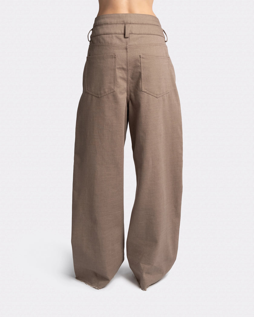 DOUBLE WAIST DENIM PANTS
