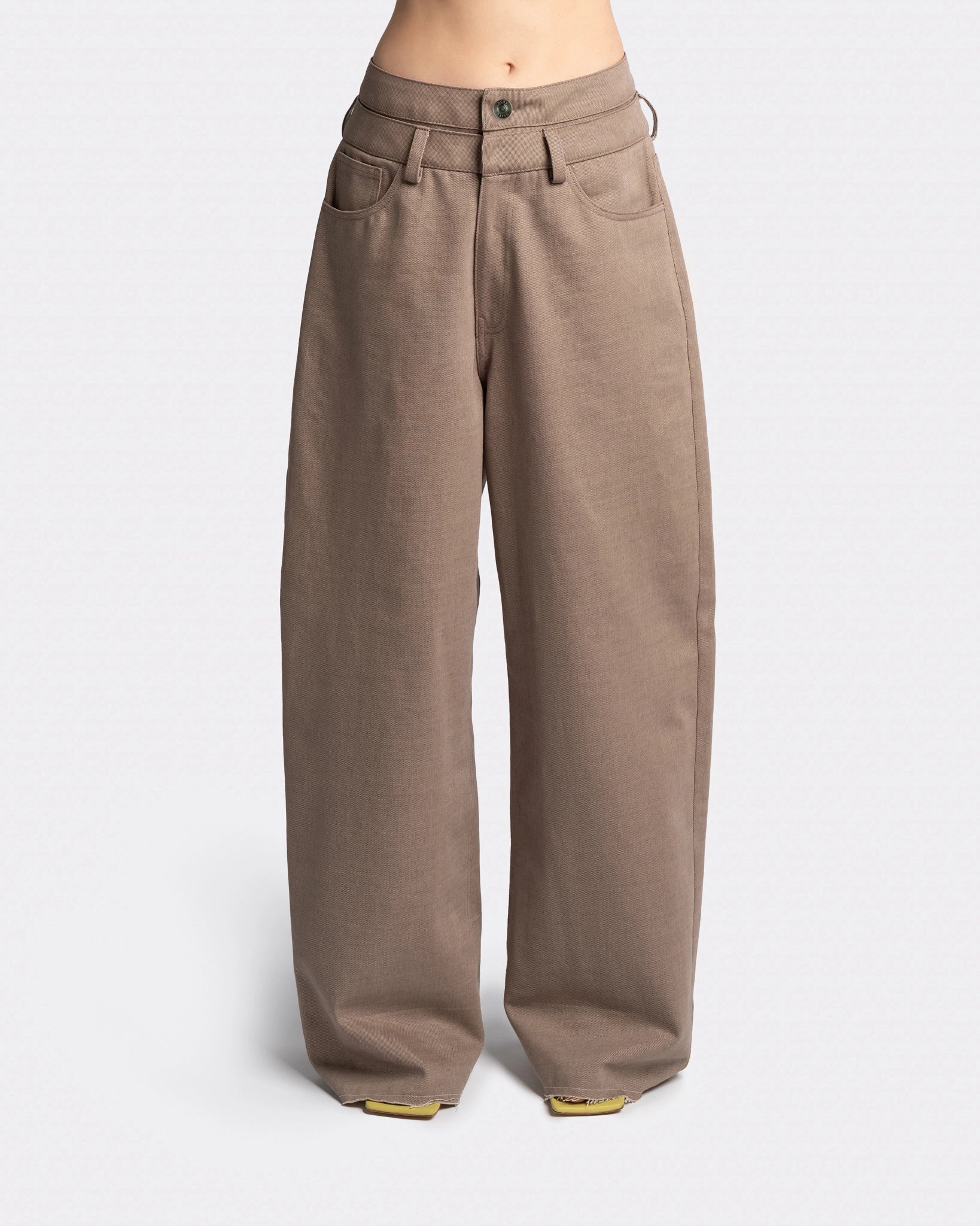 DOUBLE WAIST DENIM PANTS